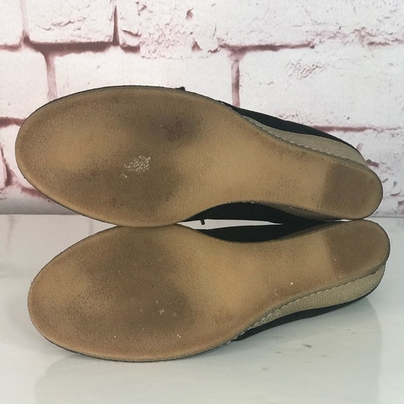 J CREW MacAlister Black Suede Rubber Wedge Ankle Boots Booties Size 8 - Picture 11 of 16